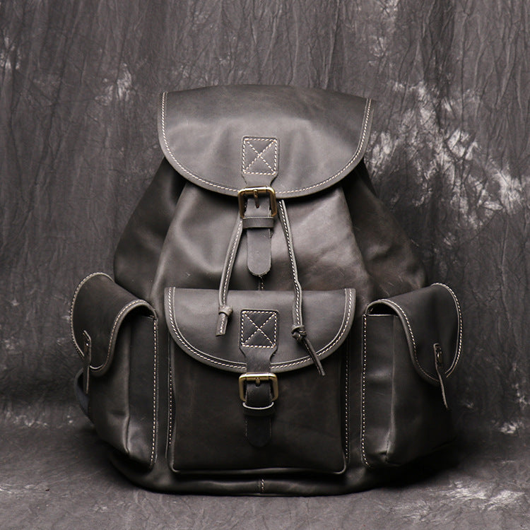 Ryggsäck i äkta läder – handgjord i förstklassig kohud