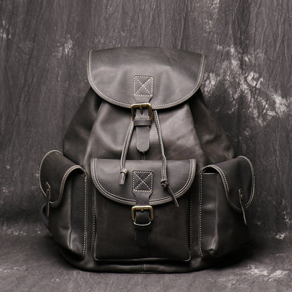 Ryggsäck i äkta läder – handgjord i förstklassig kohud