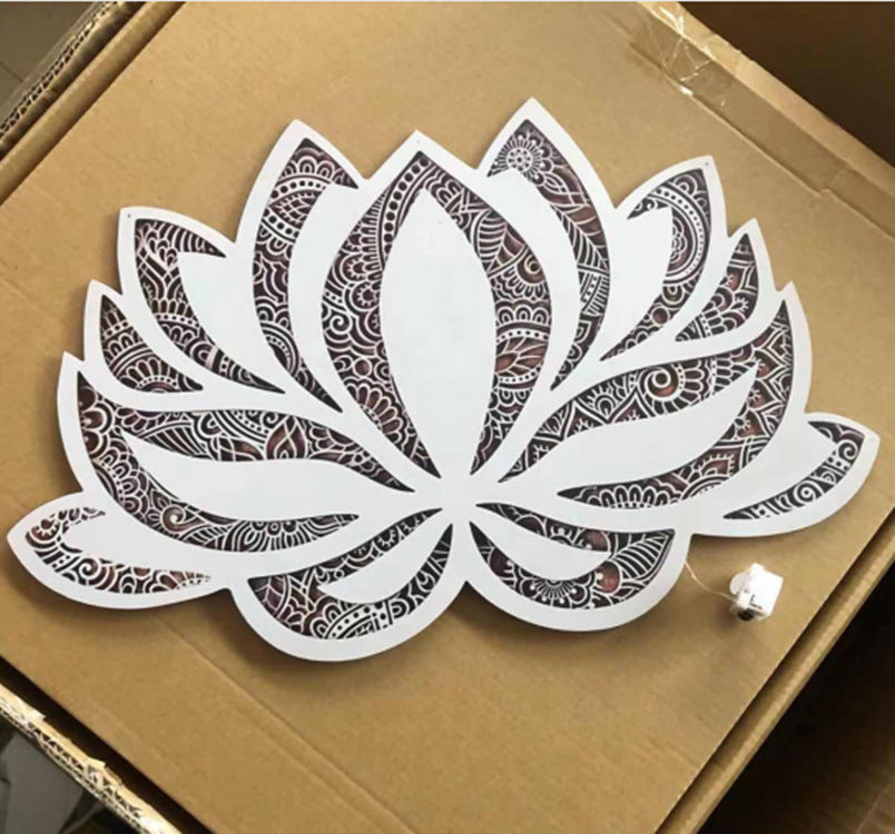 Mandala Yoga Lamp in wood – harmony, light and balance