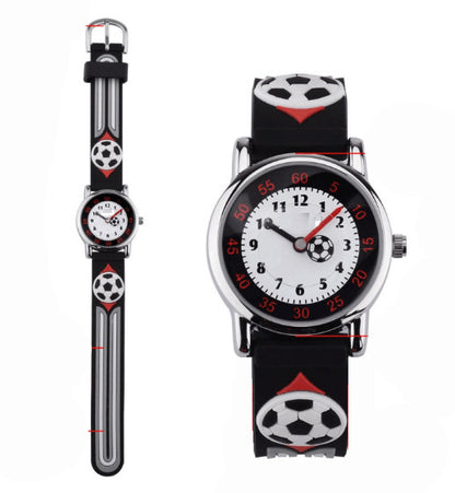 Barnklocka med 3D-rem – vattentät quartzklocka i färgglad design