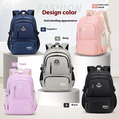 Vattentålig Skolväska i Oxfordtyg – Ergonomisk Ryggsäck för Ungdomar