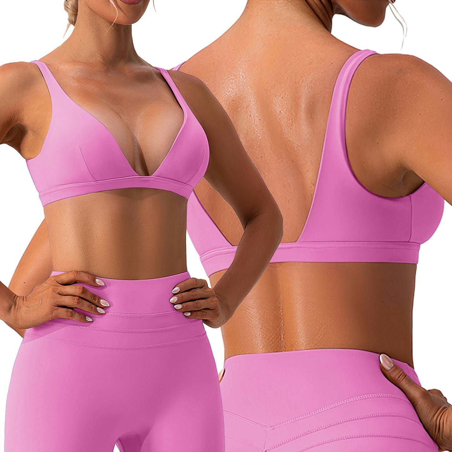 Comfortable sports bra with V-shaped back 