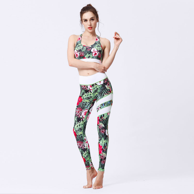 Women's workout set - two-piece yoga and fitness set