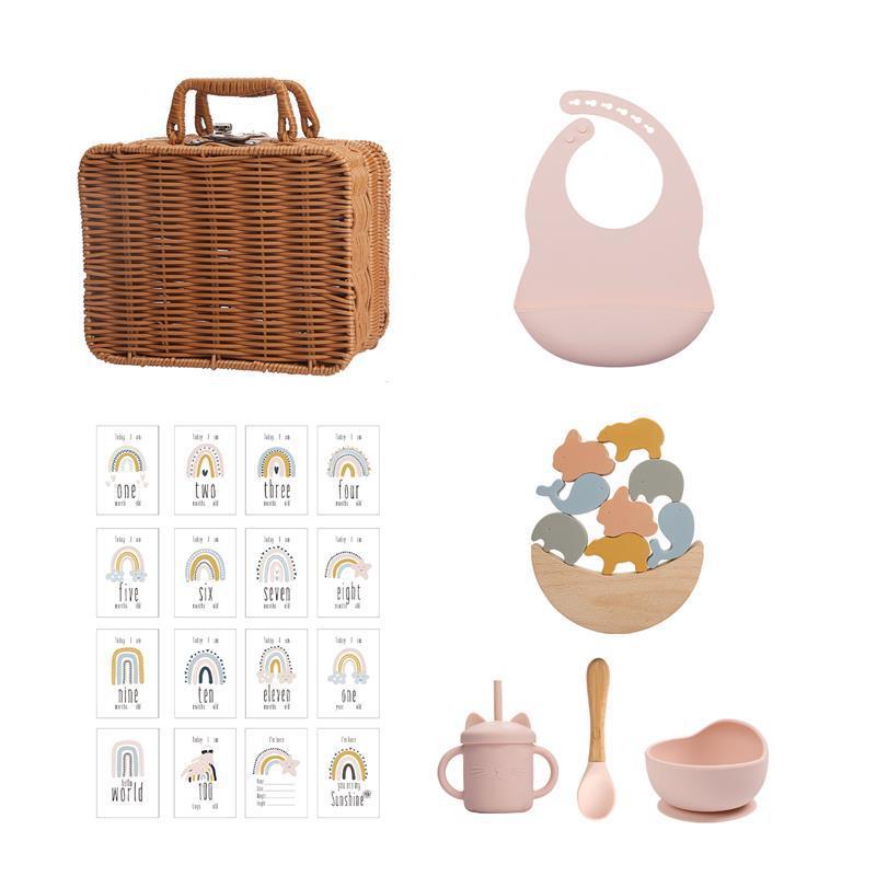 Silikonleksaker för spädbarn – stapel- och formset i flera färger