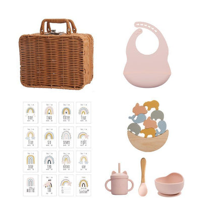 Silikonleksaker för spädbarn – stapel- och formset i flera färger