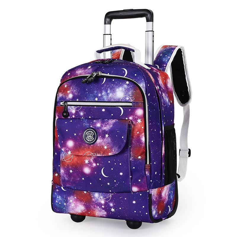 Ultralight Drawstring Backpack – 2-in-1 Trolley School Bag