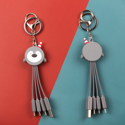 Datalina för nyckelring – juldesign med 4-i-1-anslutning