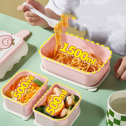 Women's Fashion Simple Cute Double-layer Large Capacity Lunch Box