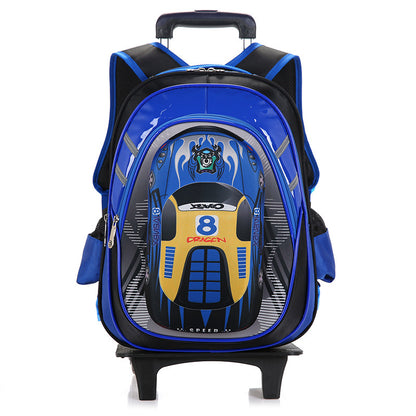 Practical 2-in-1 school backpack with removable trolley handle
