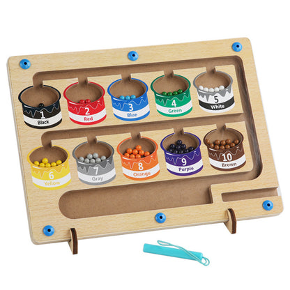Children's Wooden Color Classification Magnetic Counting Chamber Magnetic Force Educational Toys
