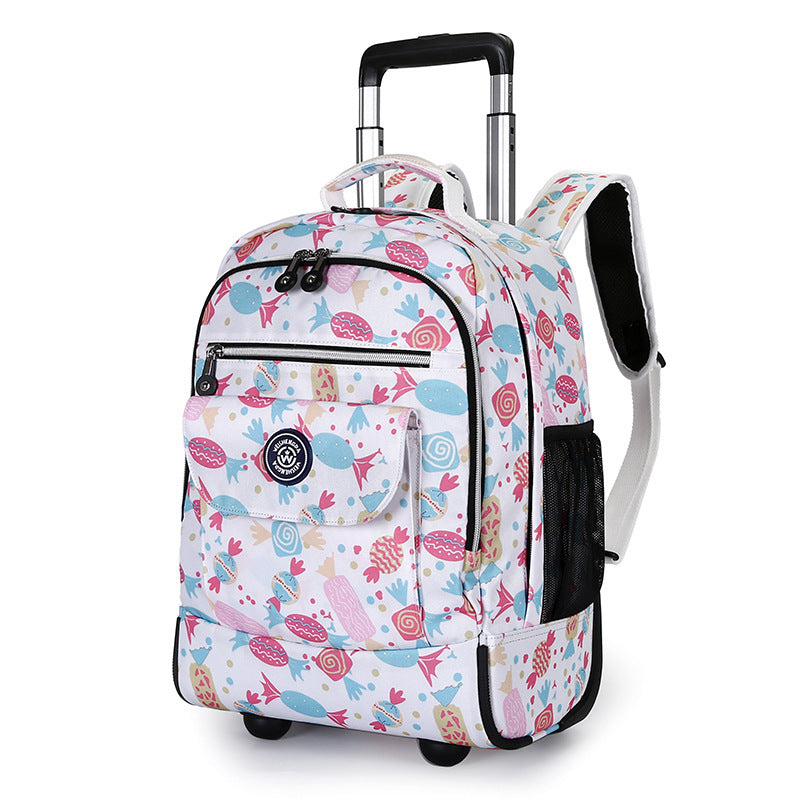 Ultralight Drawstring Backpack – 2-in-1 Trolley School Bag