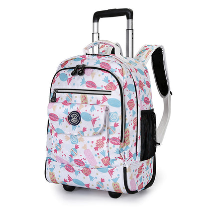 Ultralight Drawstring Backpack – 2-in-1 Trolley School Bag