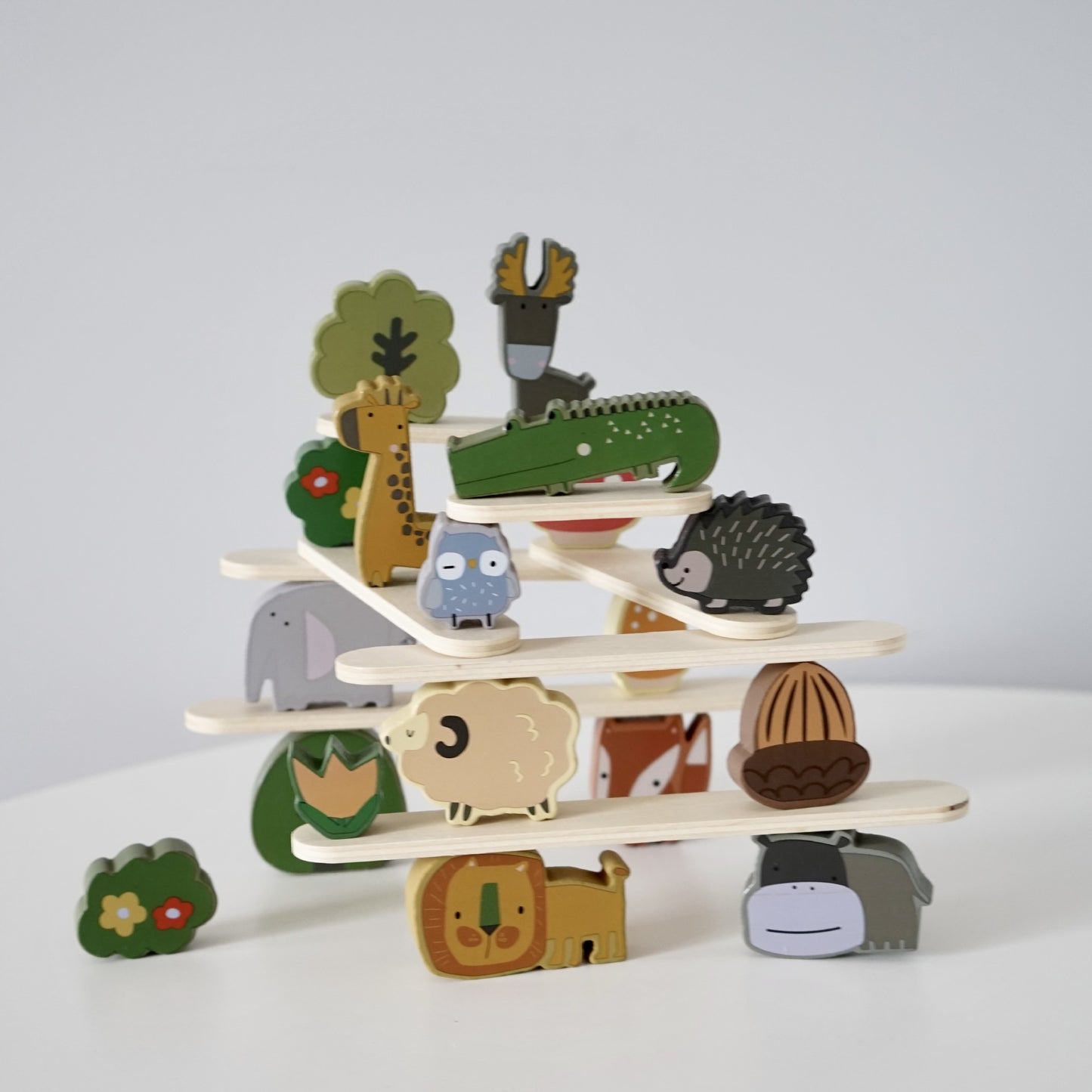 Balance Building Blocks with Animals – Wooden Toy for Early Learning