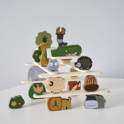 Balance Building Blocks with Animals – Wooden Toy for Early Learning
