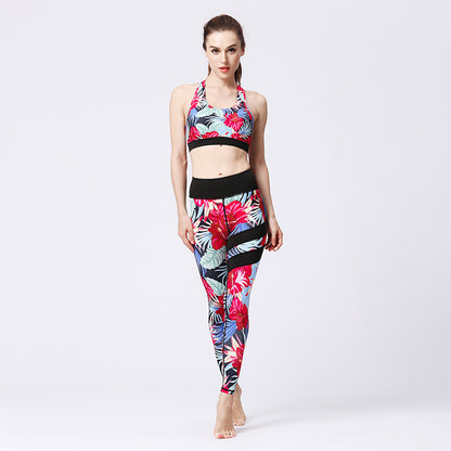 Women's workout set - two-piece yoga and fitness set