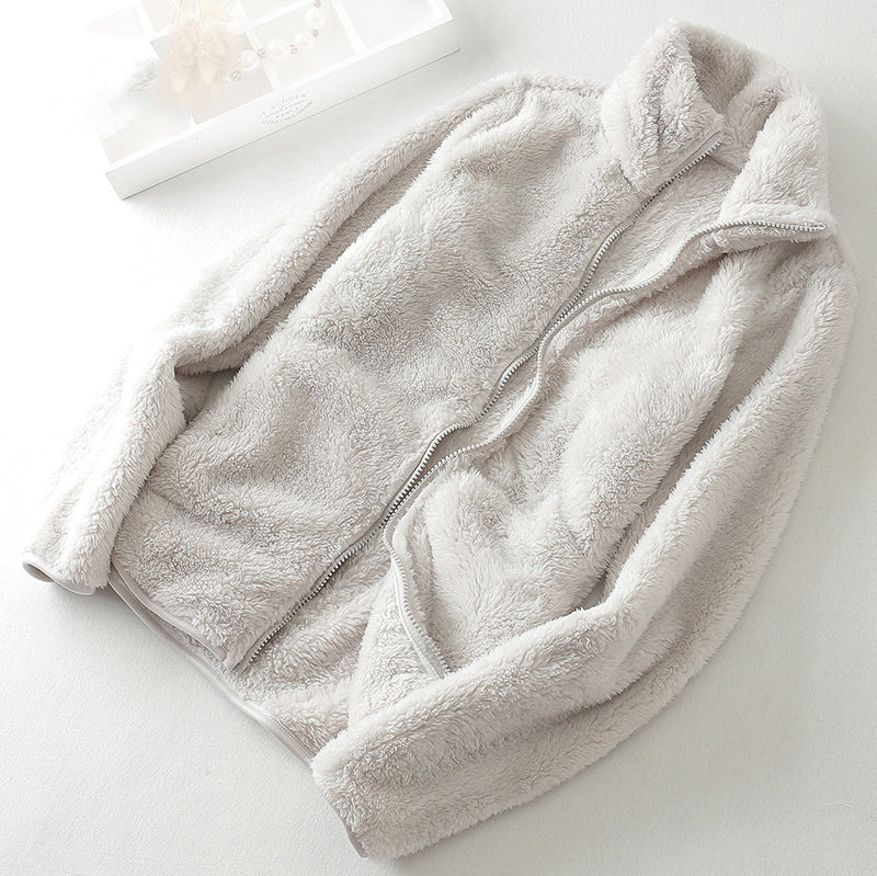 Fleececardigan i korallfleece – varm och mjuk vardagsfavorit