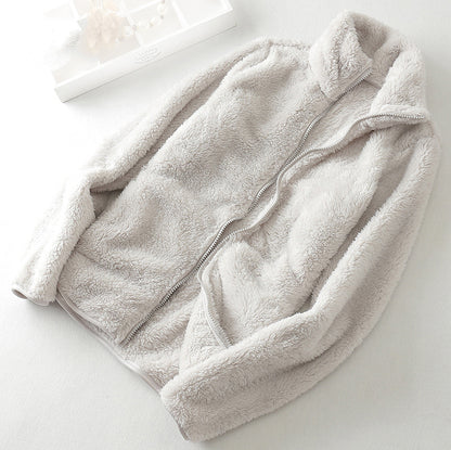 Fleececardigan i korallfleece – varm och mjuk vardagsfavorit