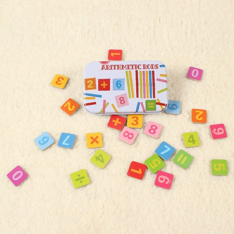 Magnetiskt räkneset i bambu – pedagogisk leksak för barn