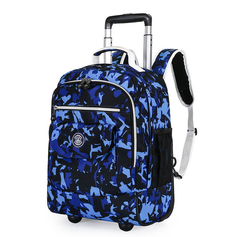 Ultralight Drawstring Backpack – 2-in-1 Trolley School Bag