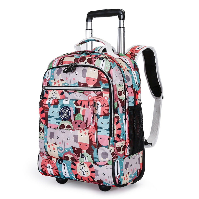 Ultralight Drawstring Backpack – 2-in-1 Trolley School Bag