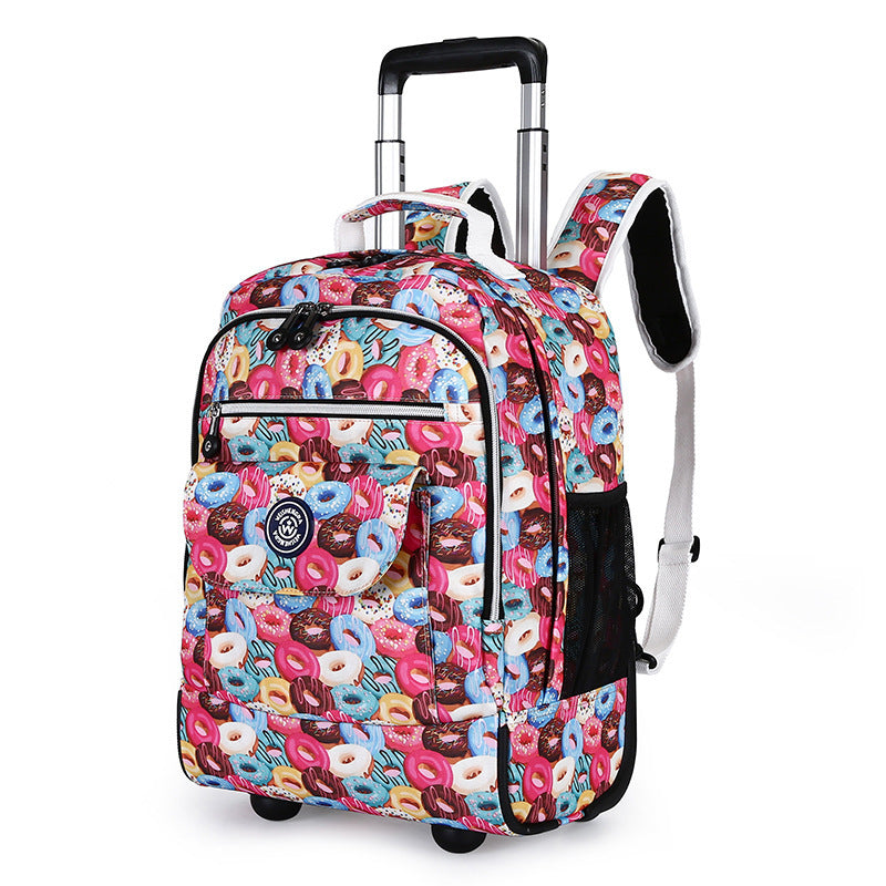 Ultralight Drawstring Backpack – 2-in-1 Trolley School Bag