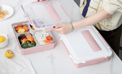 Nordic Style Lunch Box 304 Stainless Steel Multi Lattice Lunch Box
