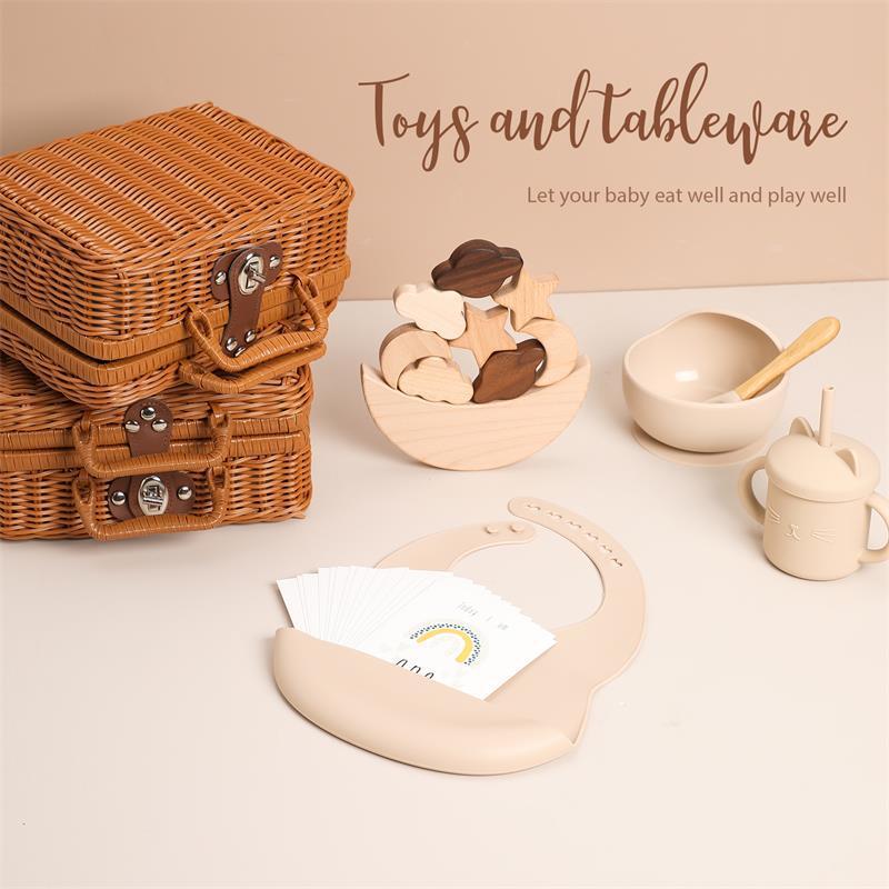 Silikonleksaker för spädbarn – stapel- och formset i flera färger