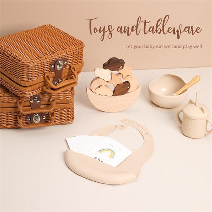 Silikonleksaker för spädbarn – stapel- och formset i flera färger