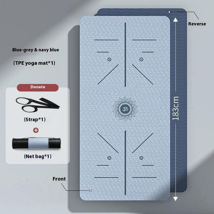 TPE yoga mat – non-slip two-tone design with carrying strap and mesh bag