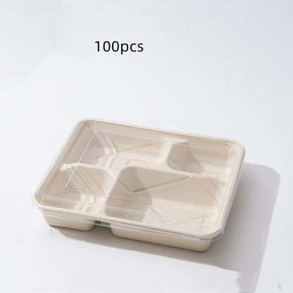 Miljövänliga matlådor i papper och sockerrör – 100-pack i flera storlekar och fack