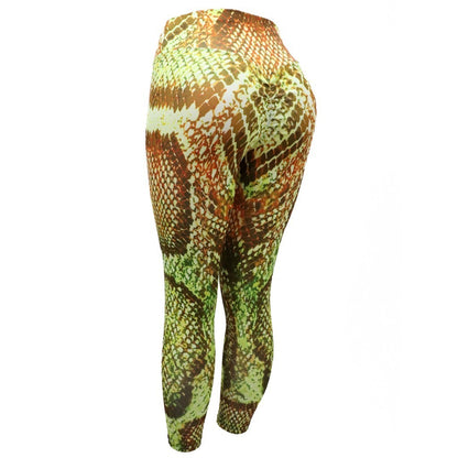 Trendy yoga tights with snake pattern and perfect fit