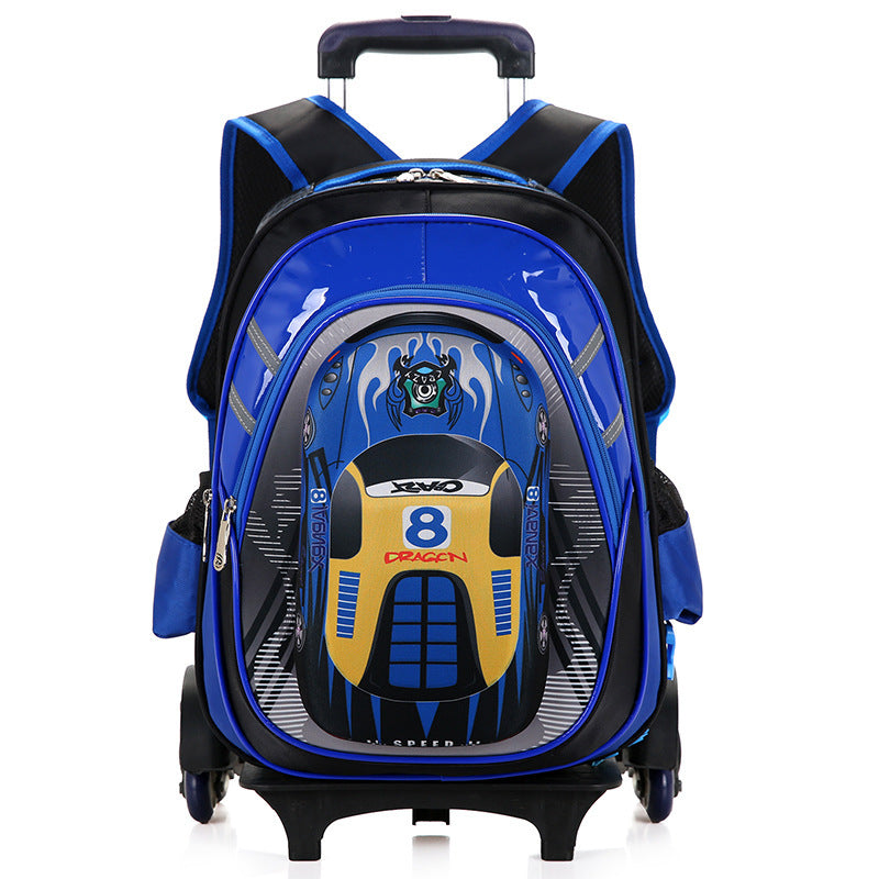 Practical 2-in-1 school backpack with removable trolley handle
