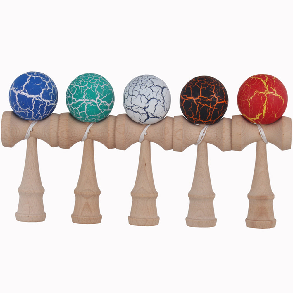 Safety Crack Pattern Toy Bamboo Kendama Best Wooden Educational Toys Kids Toy 7 Colors 