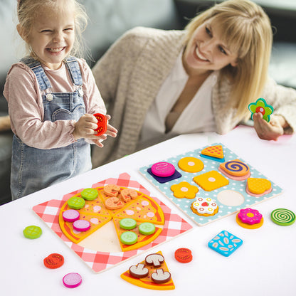 Pedagogisk matlek i trä – pizza & kex för barn