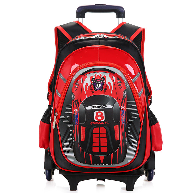 Practical 2-in-1 school backpack with removable trolley handle