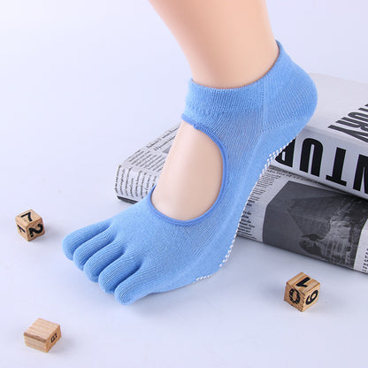 Non-slip yoga sockar med fem tår