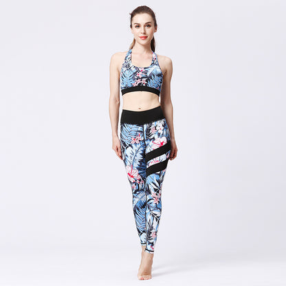 Women's workout set - two-piece yoga and fitness set