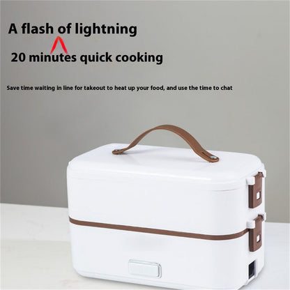 Elektrisk Matlåda med Värmefunktion – Avtagbar Innerbehållare &amp; 304 Rostfritt Stål