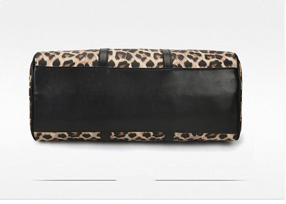 Leopard-print large-capacity weekend bag