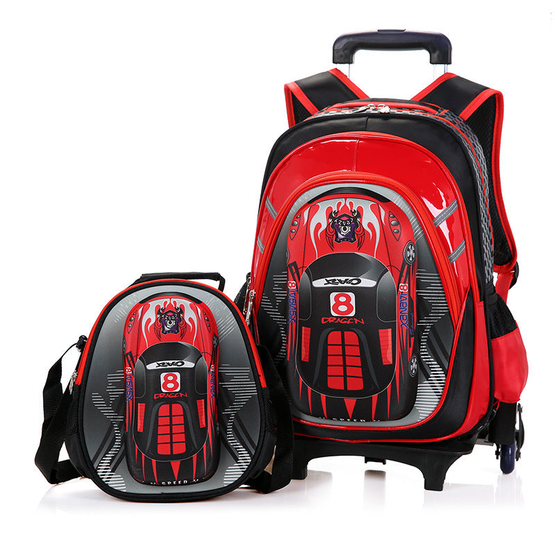 Practical 2-in-1 school backpack with removable trolley handle