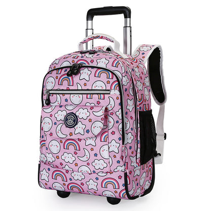 Ultralight Drawstring Backpack – 2-in-1 Trolley School Bag