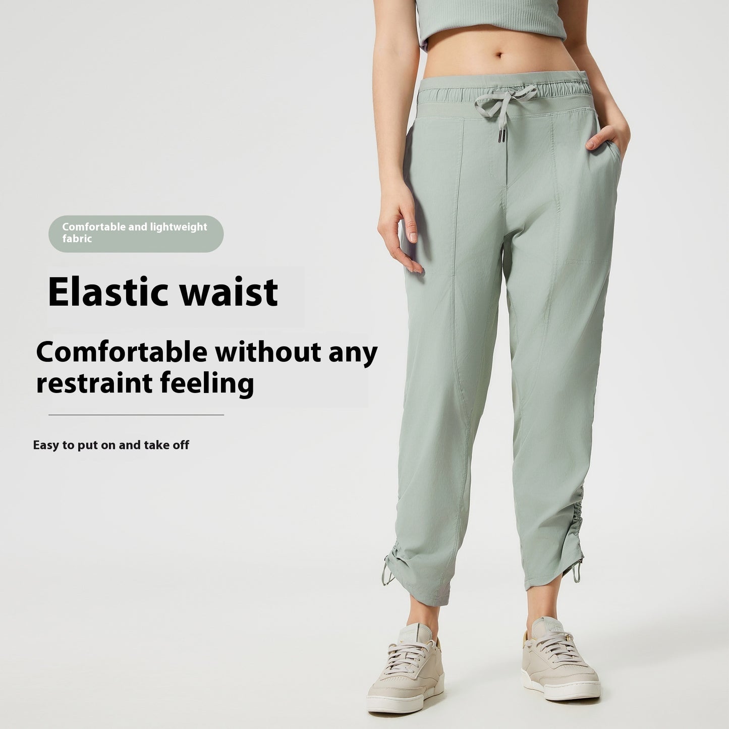 Lätta och svala träningsbyxor i cropped modell