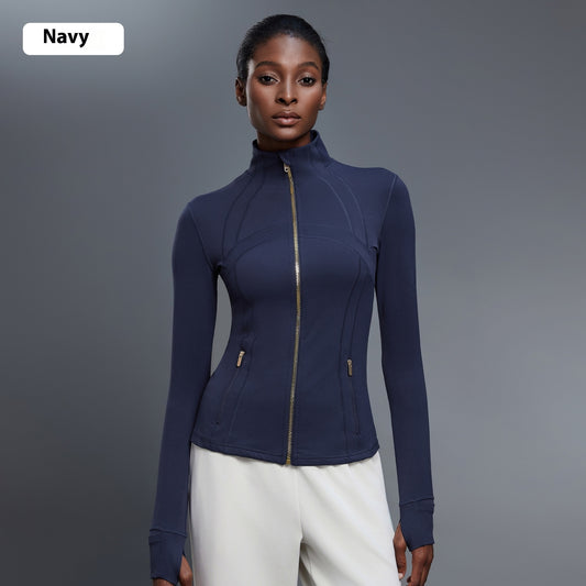 Vind- och sportjacka med ståkrage – för yoga, löpning & fitness