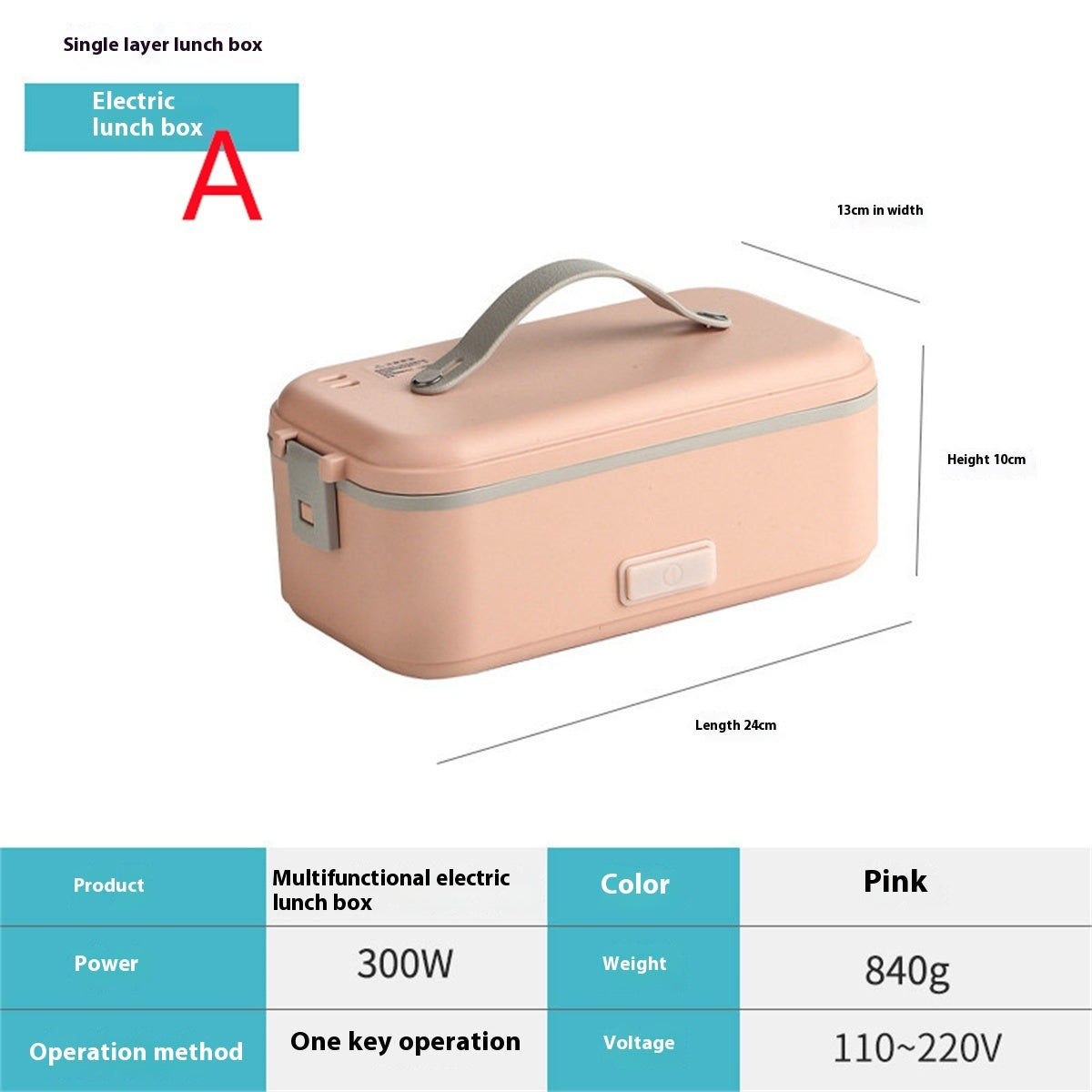 Elektrisk Matlåda med Värmefunktion – Avtagbar Innerbehållare &amp; 304 Rostfritt Stål