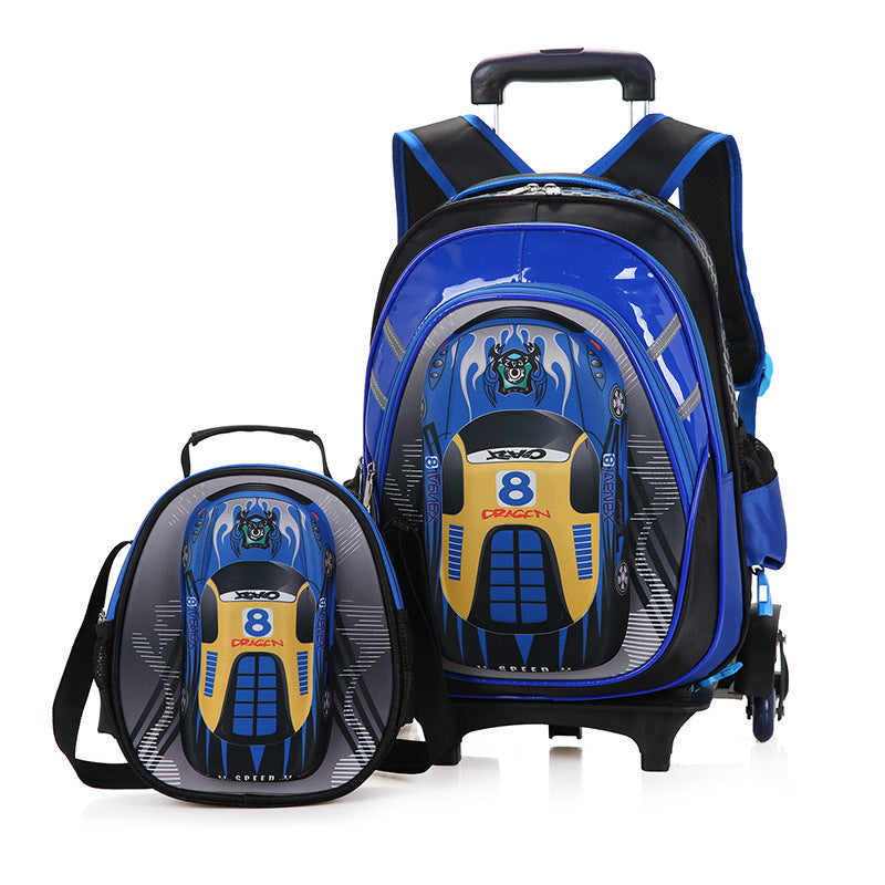 Practical 2-in-1 school backpack with removable trolley handle