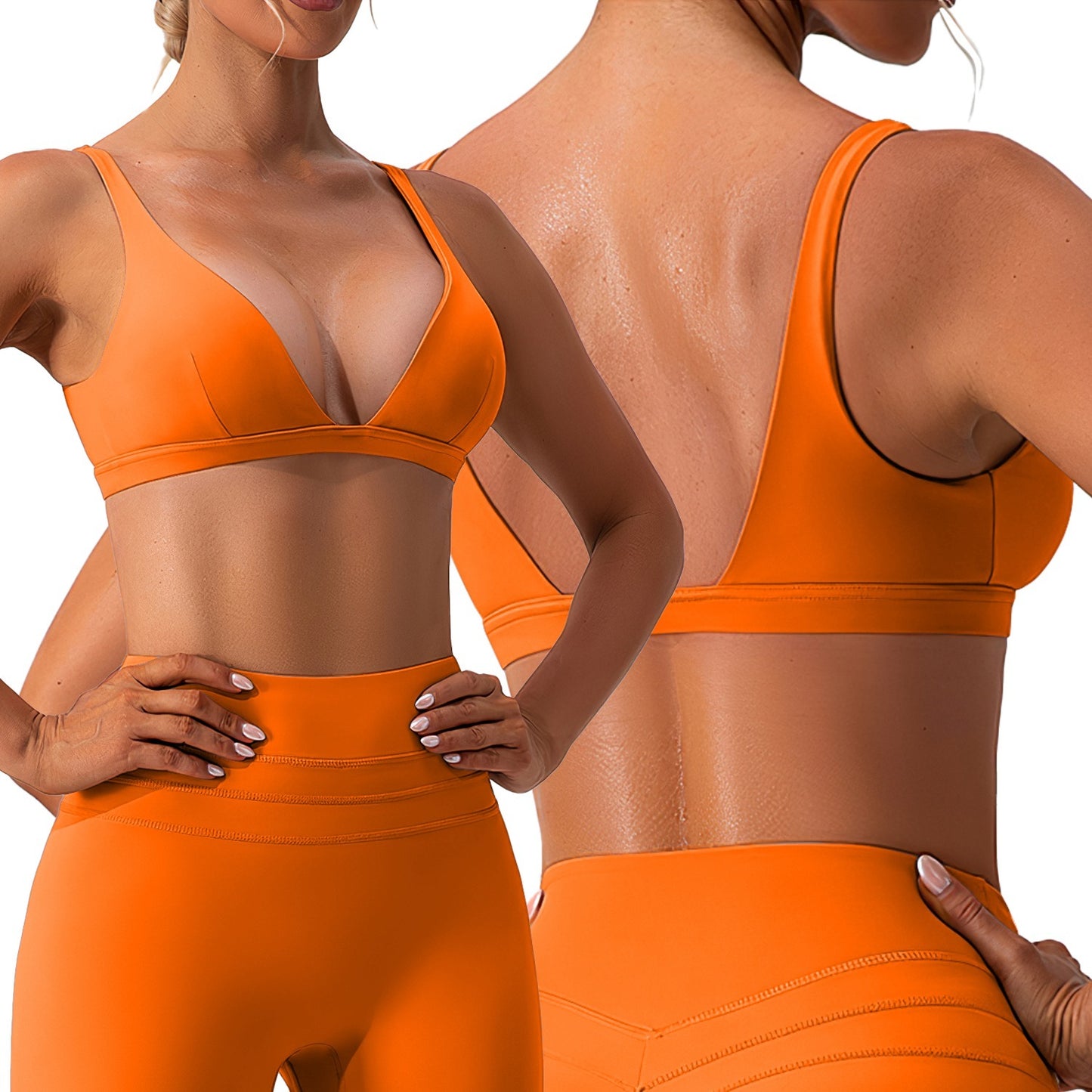Comfortable sports bra with V-shaped back 