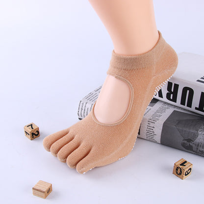 Non-slip yoga sockar med fem tår