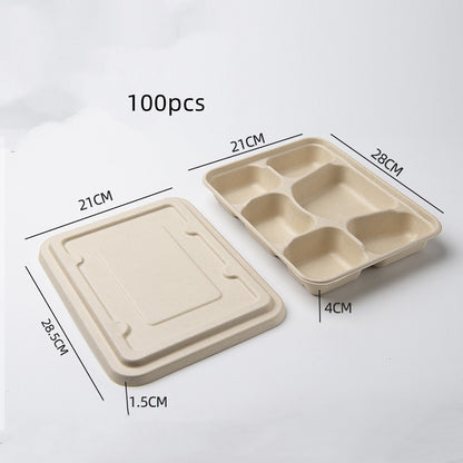 Miljövänliga matlådor i papper och sockerrör – 100-pack i flera storlekar och fack