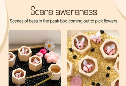 Montessori Early Education Wooden Bee Toy Children's Hand-eye Coordination Concentration Training