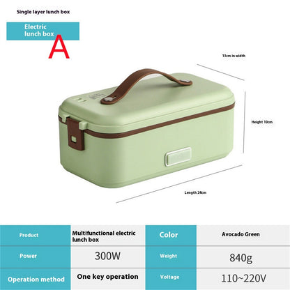 Elektrisk Matlåda med Värmefunktion – Avtagbar Innerbehållare &amp; 304 Rostfritt Stål